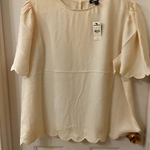 Ivory short sleeve blouse by Express, size large